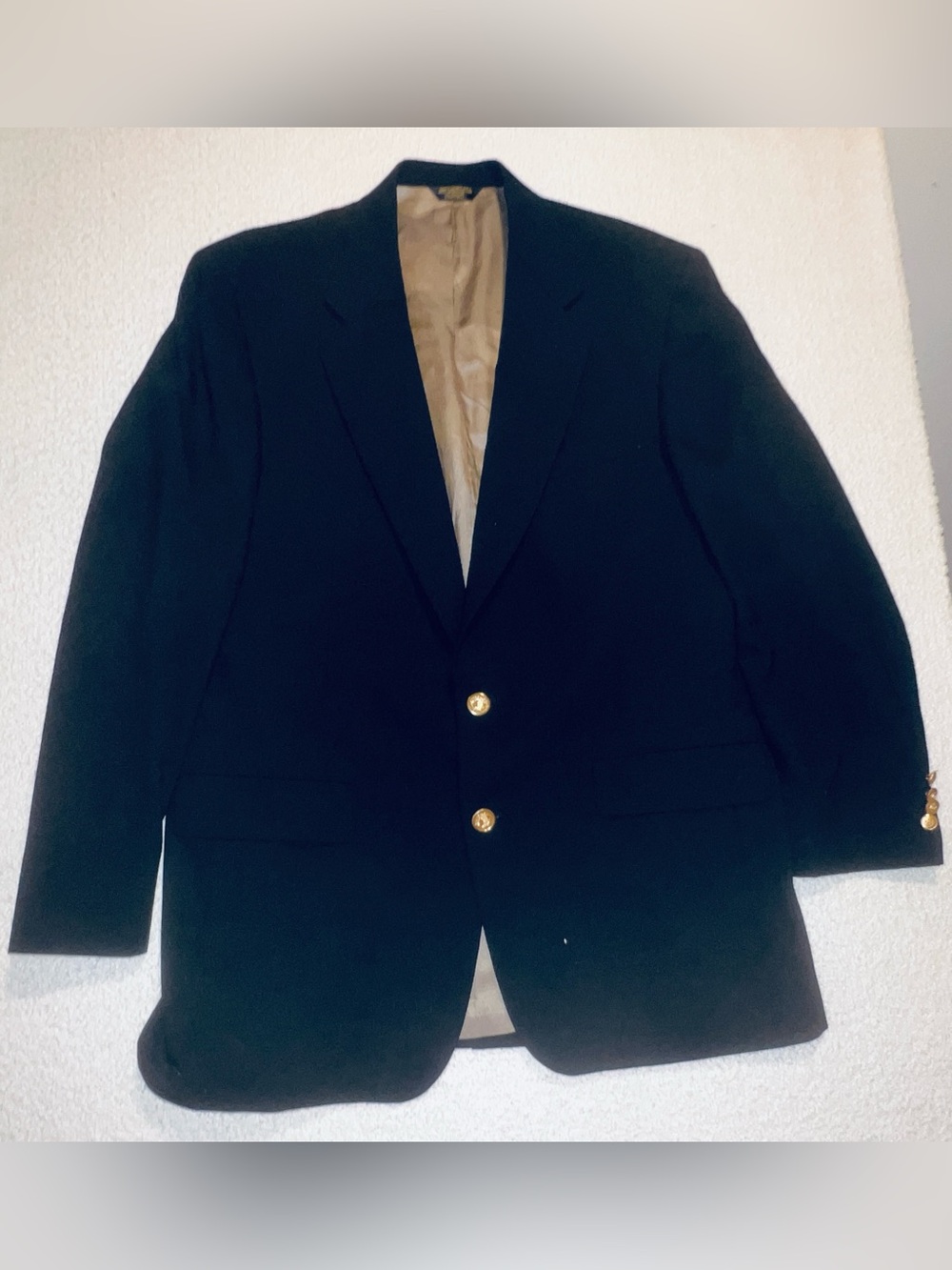 Vintage Bespoke Couture The Hub Ltd 100% Pure Wool Black Blazer Sport Coat 38R